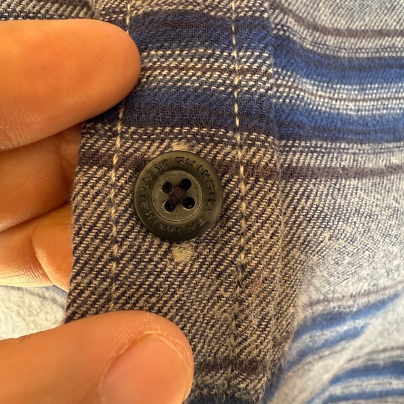 Quiksilver Navy and Charcoal Striped Long-Sleeve Shirt Size Large - Picture 6 of 6